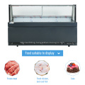 Square glass commercial display refrigerator showcase